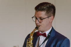 Saxophonist bei der Arbeit